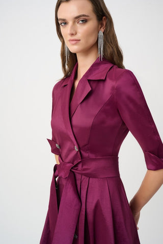 Stretch Taffeta Fit and Flare Wrap Dress - Dresses Boutique B.V.