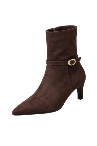Suedine enkellaars 5CM - Dresses Boutique B.V.