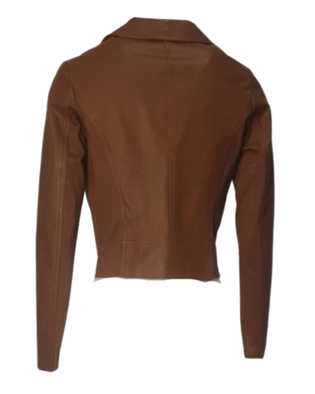 Dresses Boutique - Camel leather biker jacket Camel - Jassen & jacks -  - Dresses Boutique jurkenwinkel Sittard