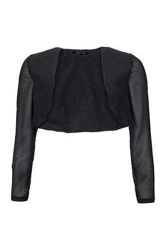 SWING - Chiffon long sleeve bolero - Blazers & Boleros - 34 / Black - Dresses Boutique jurkenwinkel Sittard