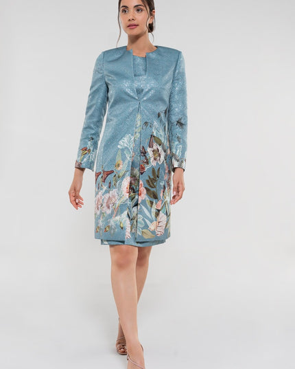 SWING - Flower blazer coat -  - 34 / Sea blue - Dresses Boutique jurkenwinkel Sittard