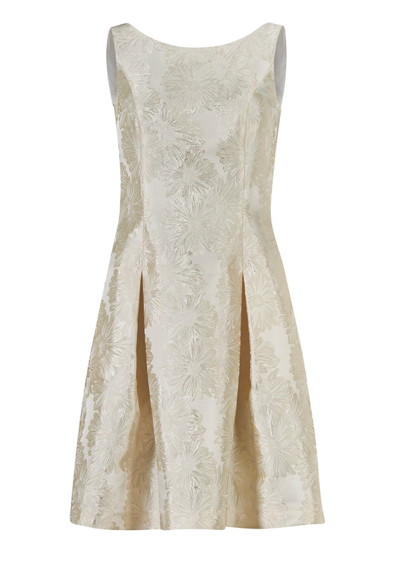 SWING - Flower jaquard dress - Jurken - 34 / Ivory - Dresses Boutique jurkenwinkel Sittard
