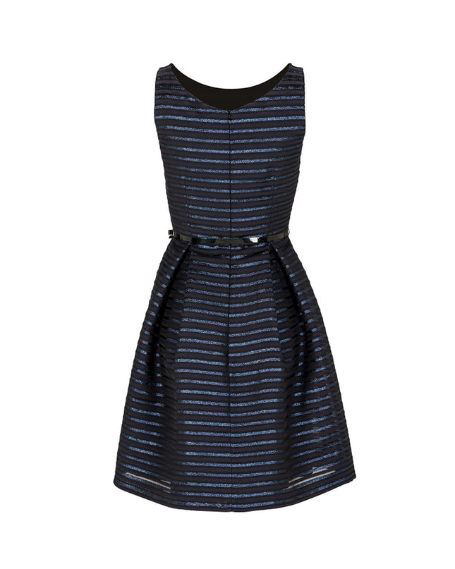 SWING - Lurex stripes dress Navy - Jurken -  - Dresses Boutique jurkenwinkel Sittard