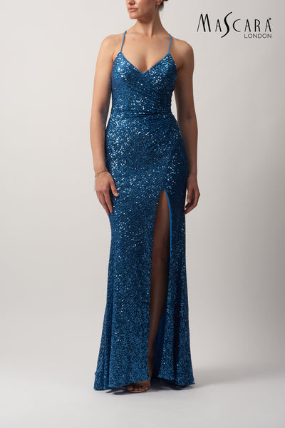 Opari-Kleid Stahlblau