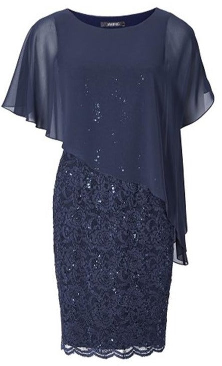 SWING - Sparkling elegant dress curvy - Jurken - 36 / Navy - Dresses Boutique jurkenwinkel Sittard