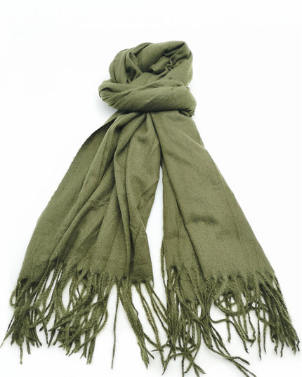 Dresses Boutique - Uni viscose scarf Olive - Accessoires - OneSize - Dresses Boutique jurkenwinkel Sittard