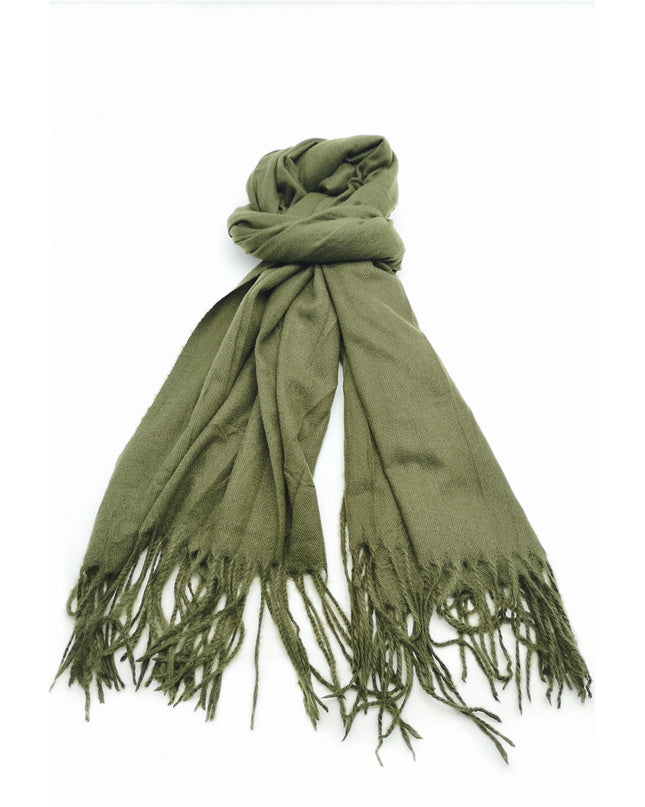 Dresses Boutique - Uni viscose scarf Olive - Accessoires - OneSize - Dresses Boutique jurkenwinkel Sittard