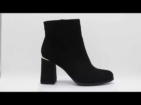 Suedine ankle boot black